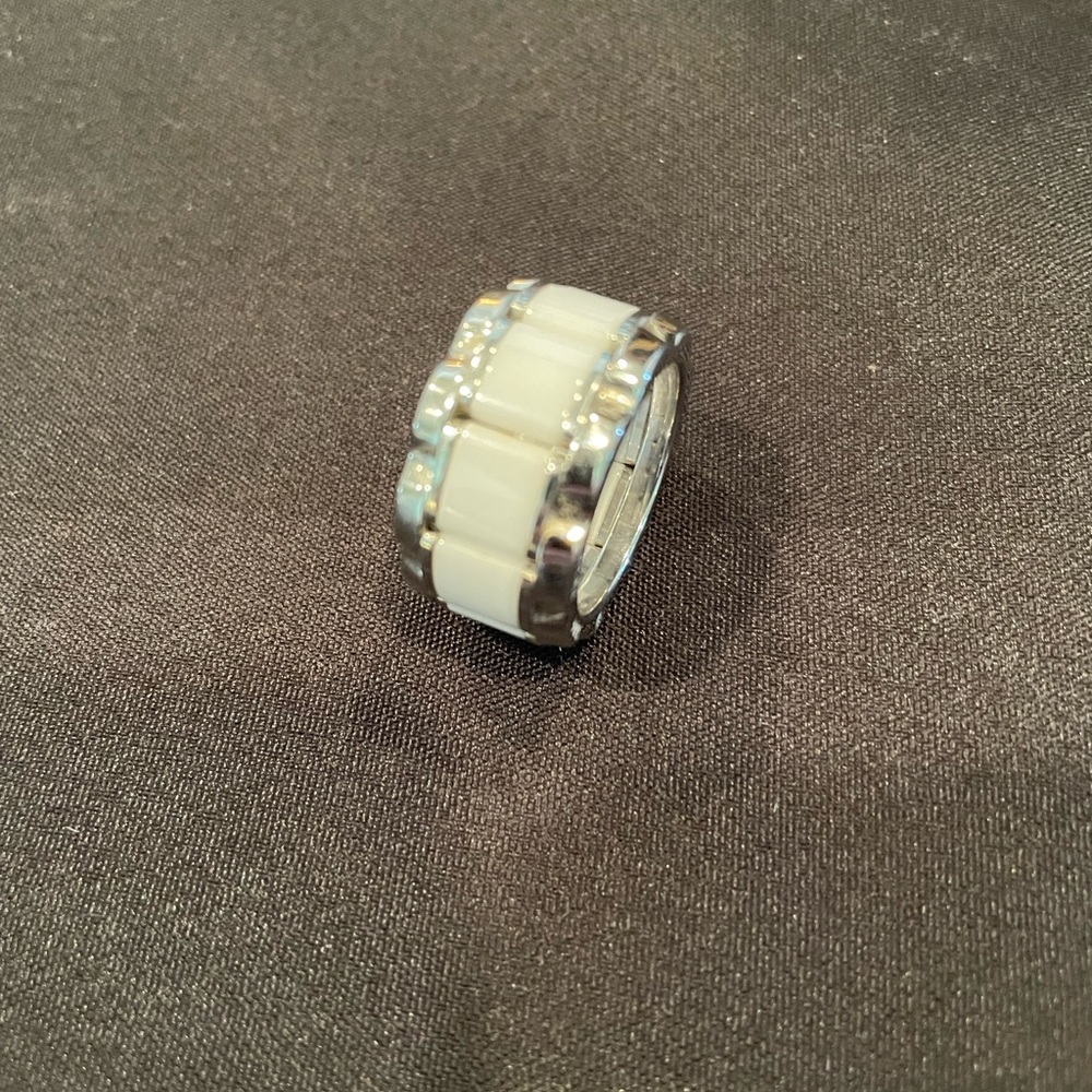 White sterling silver TAG ring
